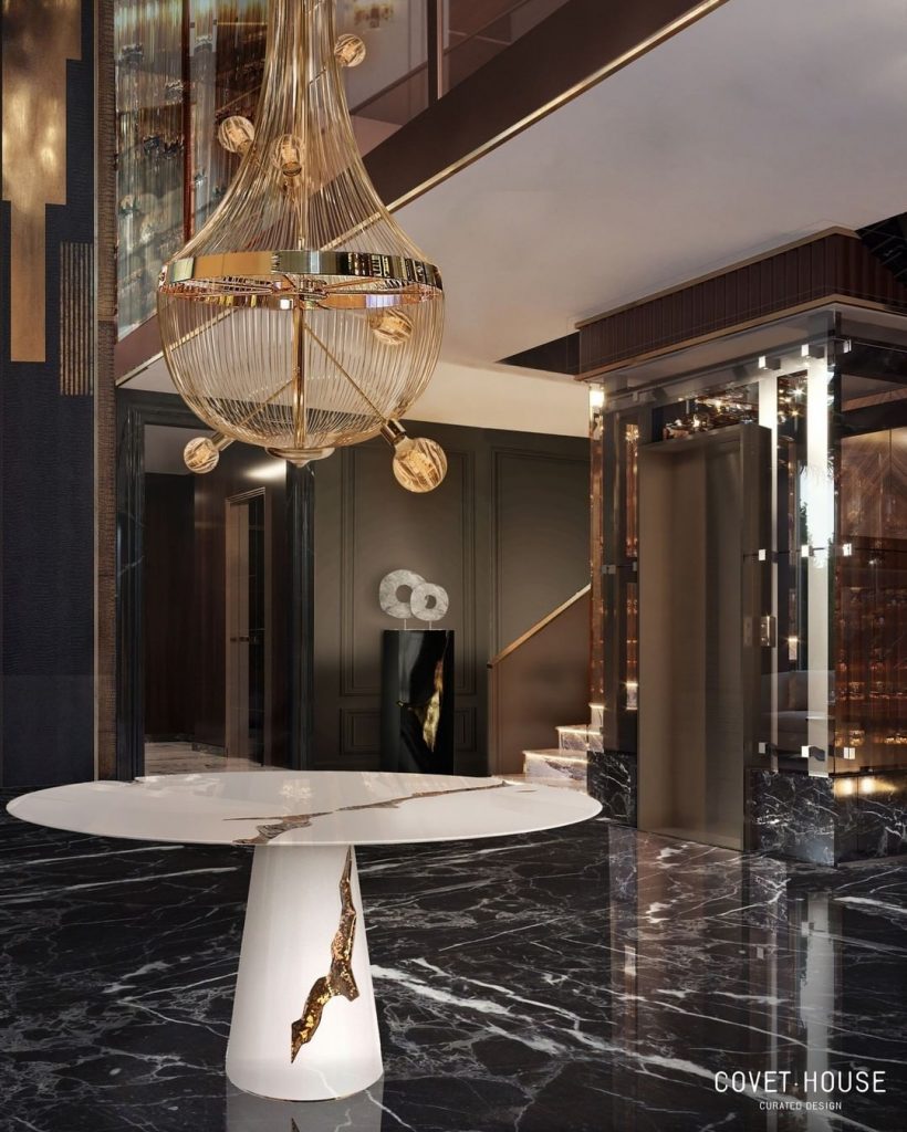 contemporary black entryway