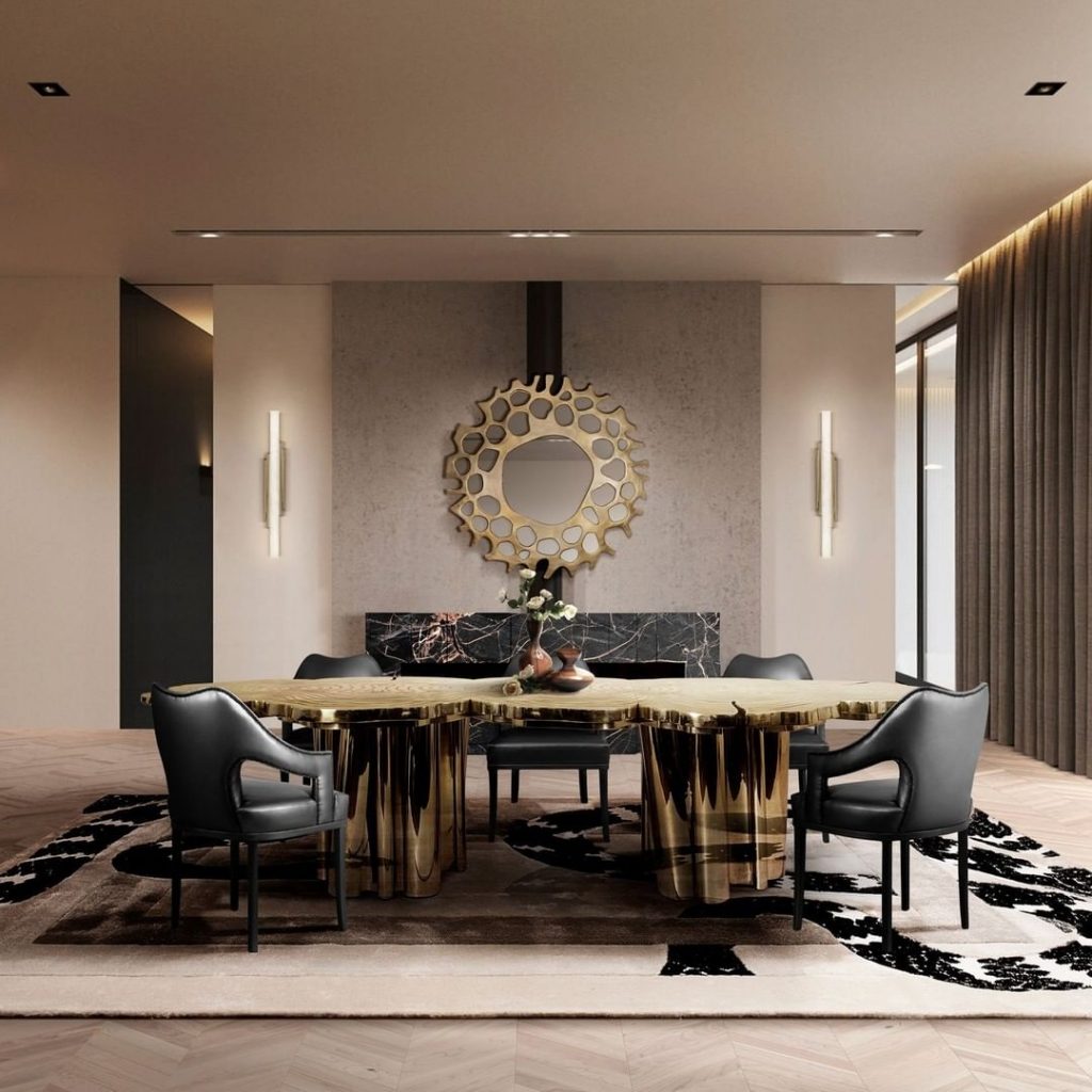 contemporary neutral dining room