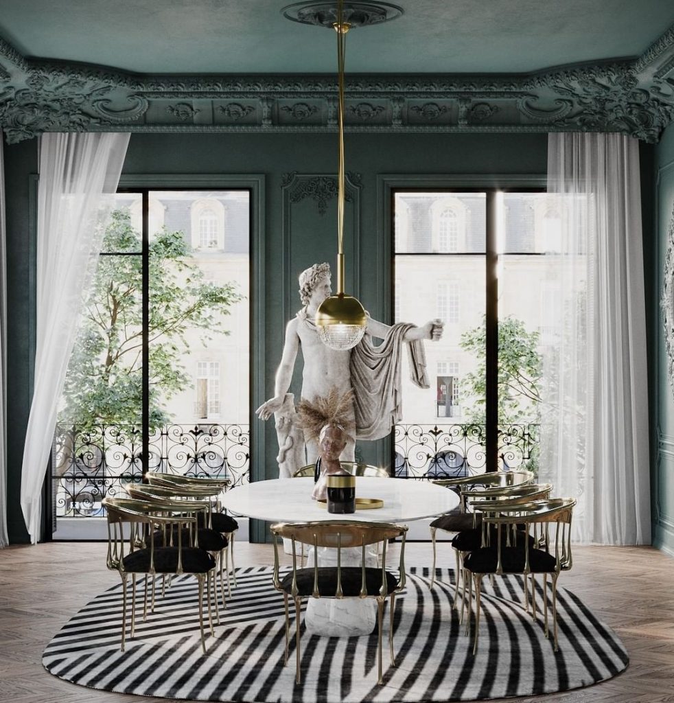 contemporary white dining table dining room