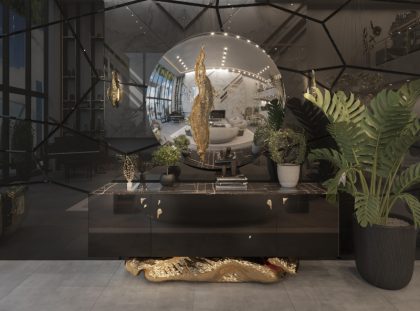 A Black and Gold Luxury Entryway