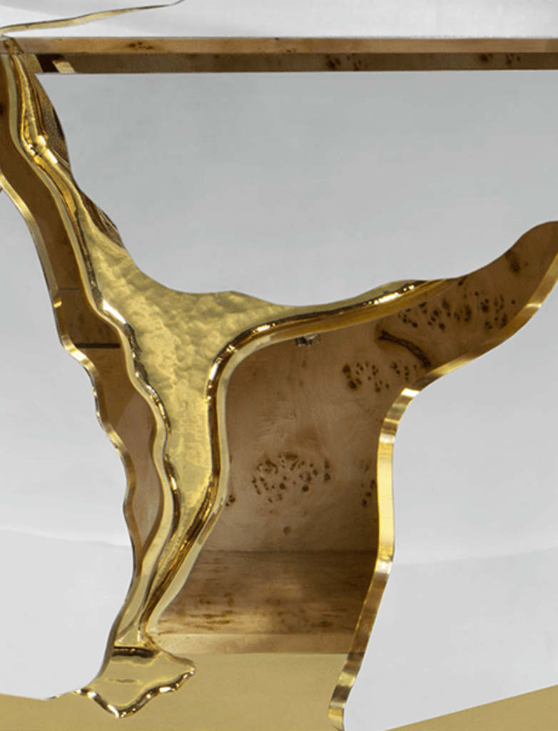 gold and white lapiaz sideboard detail
