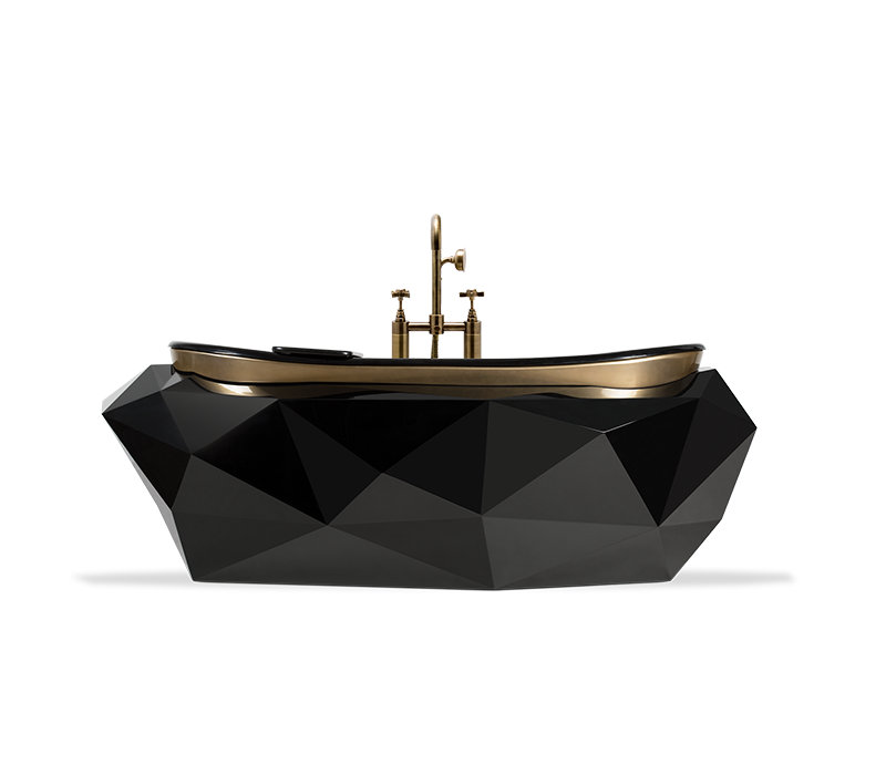 Pepe Calderin - diamond black bathtub with high gloss gold finish
