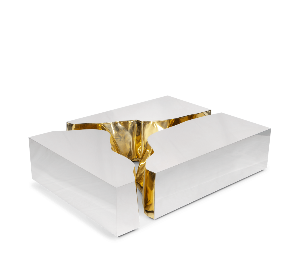 white and gold coffee table