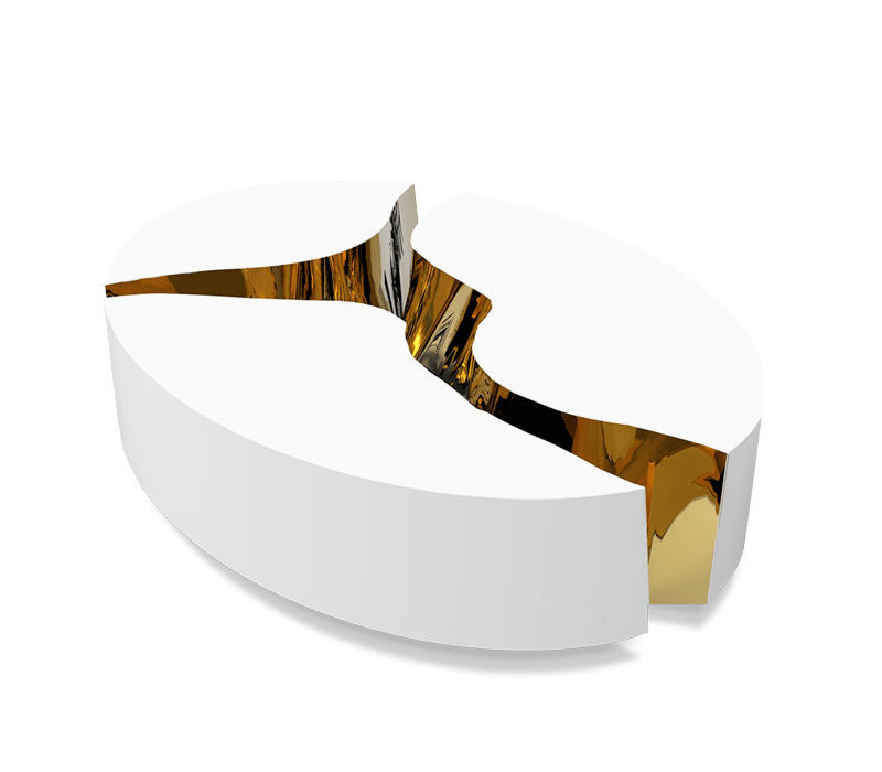 white and gold coffee table